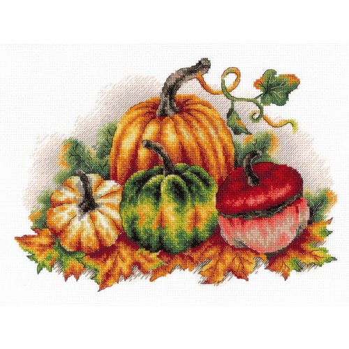 (image for) Colorful Pumpkins Counted Cross Stitch Kit